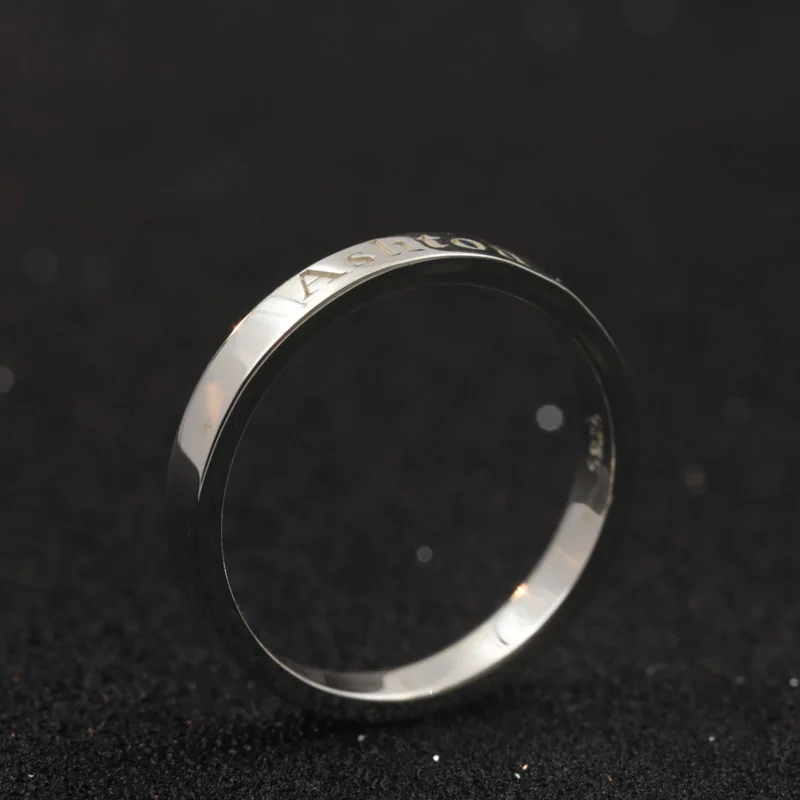 3mm Customized Wedding Ring Genuine 925 Solid Silver Name Women Personalized Annivesary Rings Engraved | Украшения и аксессуары