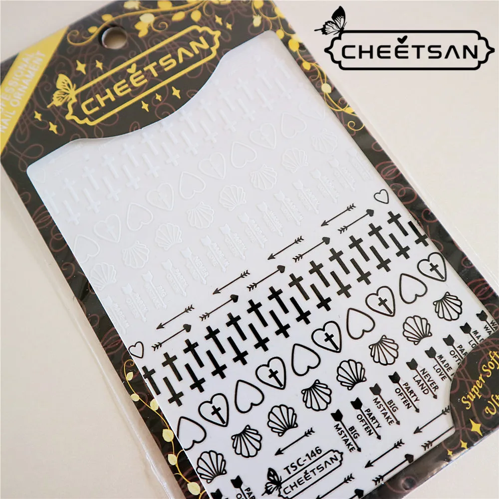TSC 146 Cheetsan бренд лето шил крест 2018 новые 3d дизайн ногтей наклейки экспорт качество