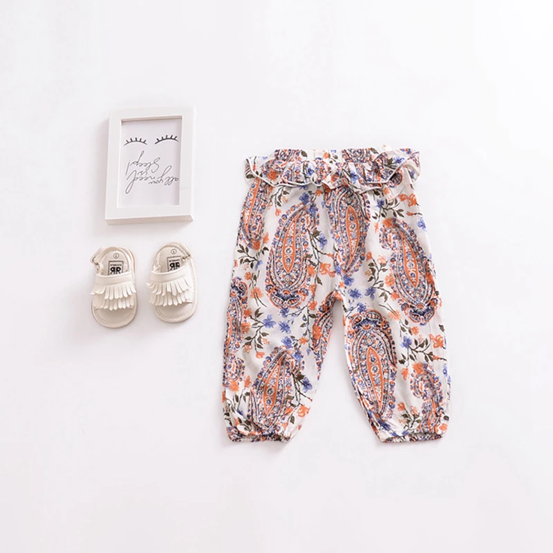 Children's trousers 2018 Summer toddler girls clothing 3 colors baby pants with ruffles soft cotton leggings | Детская одежда и