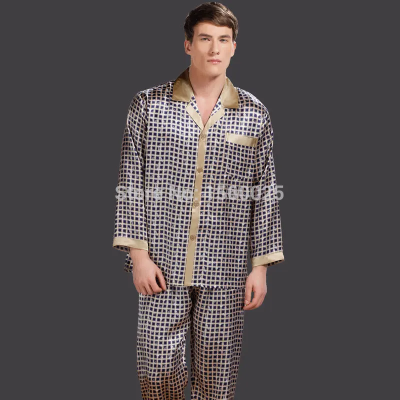 Пижама Мужская шелковая с длинным рукавом 100% шелк тутового шелкопряда размеры