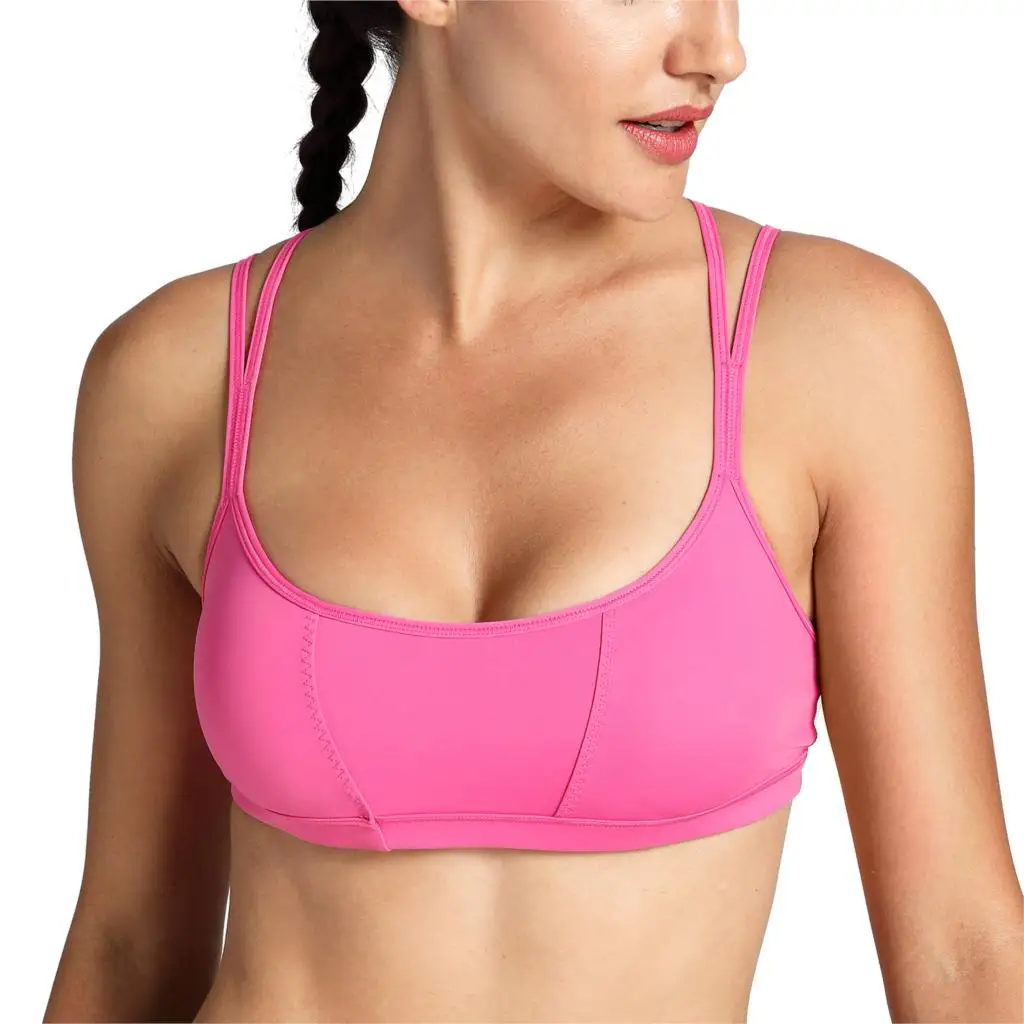 Hot Pink04 SYROKAN женский крутой вид крест-накрест ремешками Мягкий Йога спортивный бюстгальтер - Цвет: Hot Pink04
