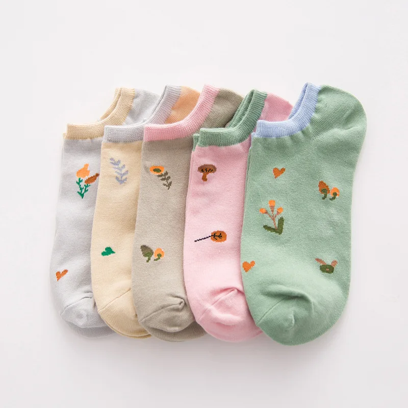 Женские Оригинальные повседневные забавные носки с животными и цветами для