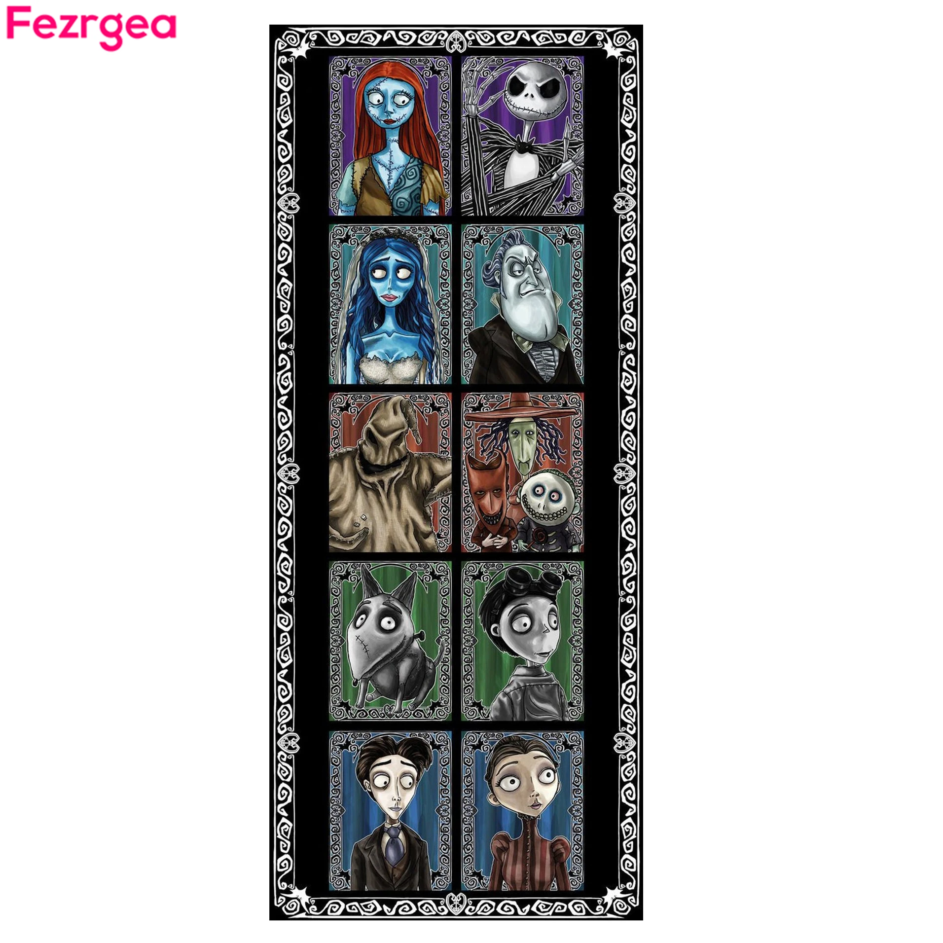 Fezrgea 5D алмазная краска ing TIM BURTON персонажи Алмазная краска набор 5D алмазная вышивка краска с бриллиантами Алмазная Dotz
