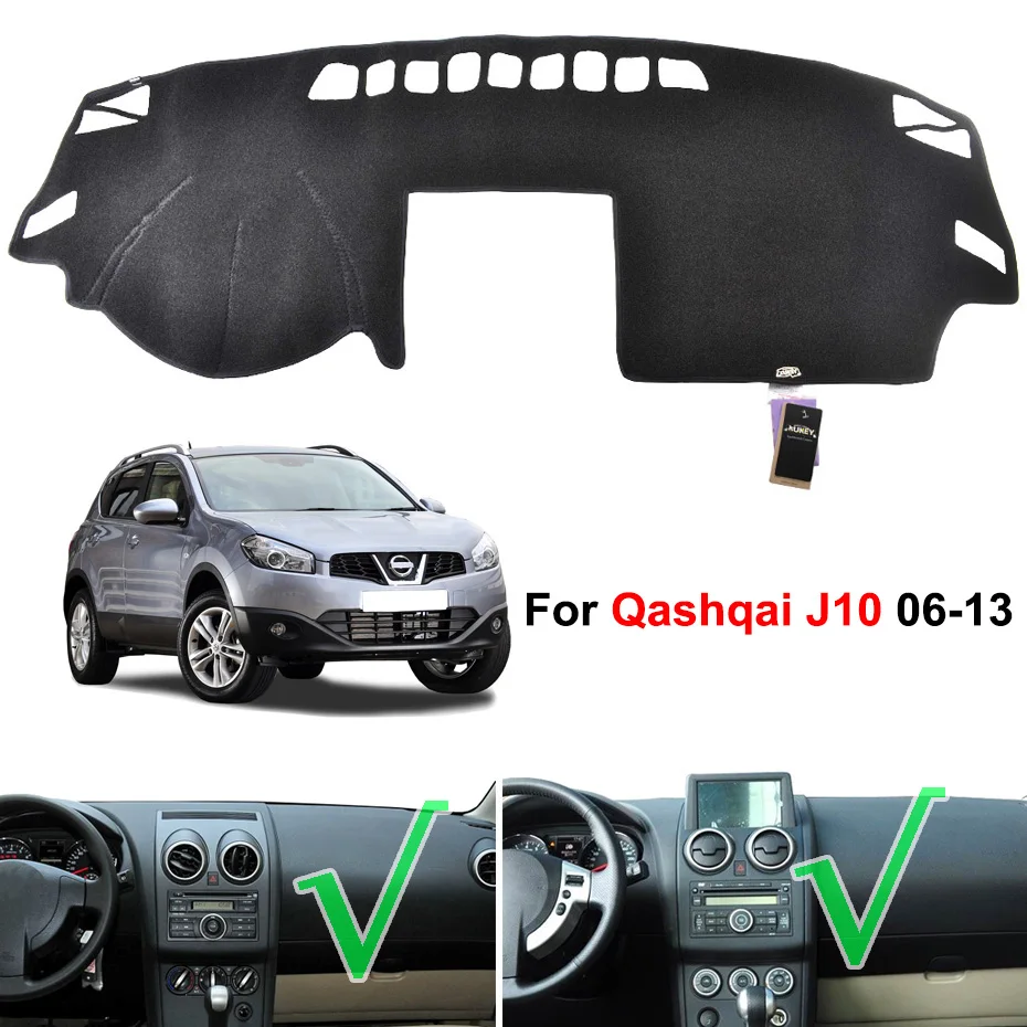 Qashqai-LHD 06-13 Автомобильный коврик для Nissan Qashqai Dualis Rogue Sport J10 J11 2006- коврик для приборной панели защитный лист ковер Стайлинг - Название цвета: Qashqai-LHD 06-13