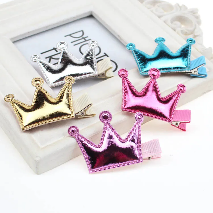 Cute Style Hair Accessories New Design Leather Shiny Star Baby Girls Crown Hairpins kids accessories Clip | Детская одежда и обувь
