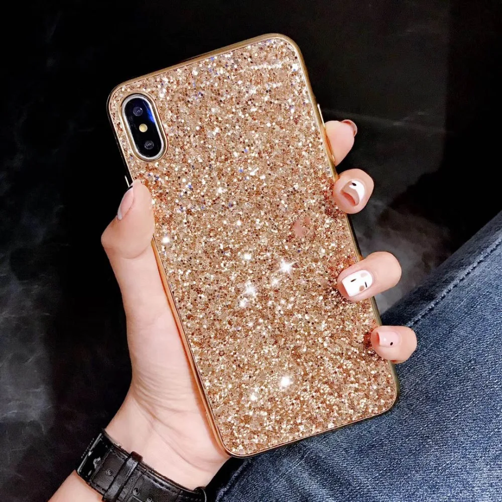 Мягкий блеск из ТПУ блестящий чехол для redmi note 7 mi 9 5 6 por блестка Блеск роскошный