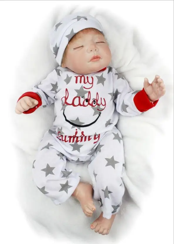 22 &quot/55 см силикона Reborn Baby Doll Bebe Lifelike реалистичный игровой дом игрушки детям