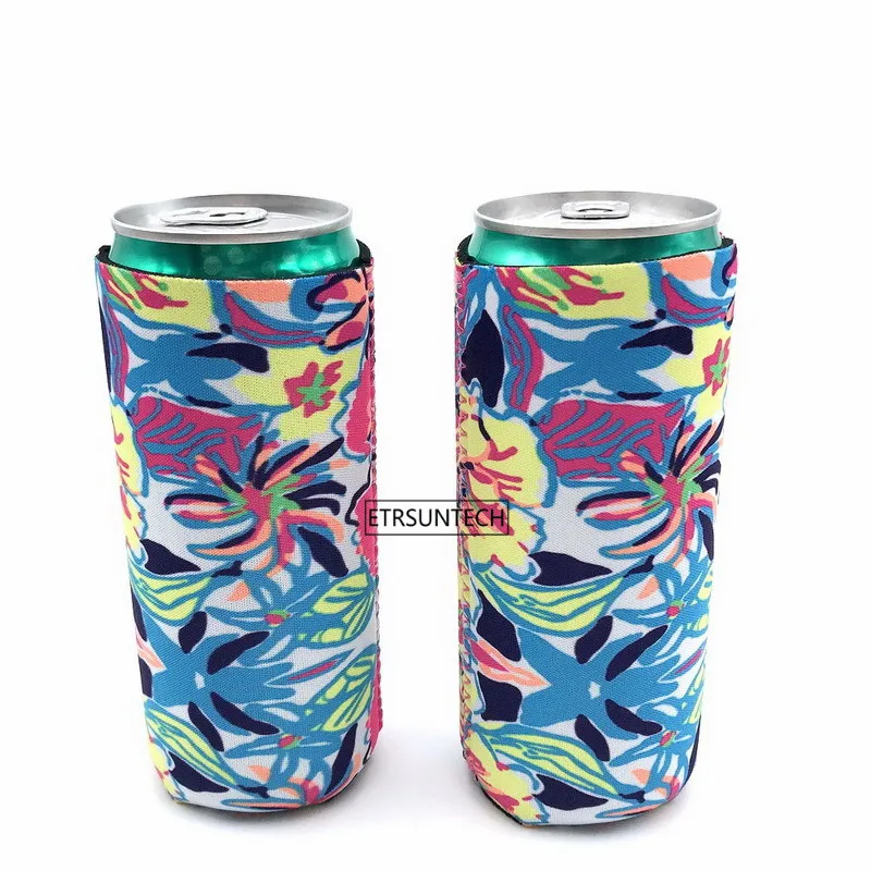 12 шт. милый тонкий охладитель неопреновый цветочный Koozie Для 12 унций Тощий напиток красный бык Michelob ультра пиво шипами Seltzer