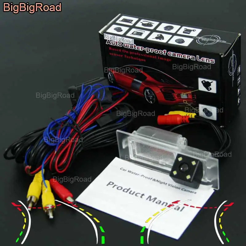 Автомобильная камера заднего вида BigBigRoad умная с функцией ночного видения и RCA