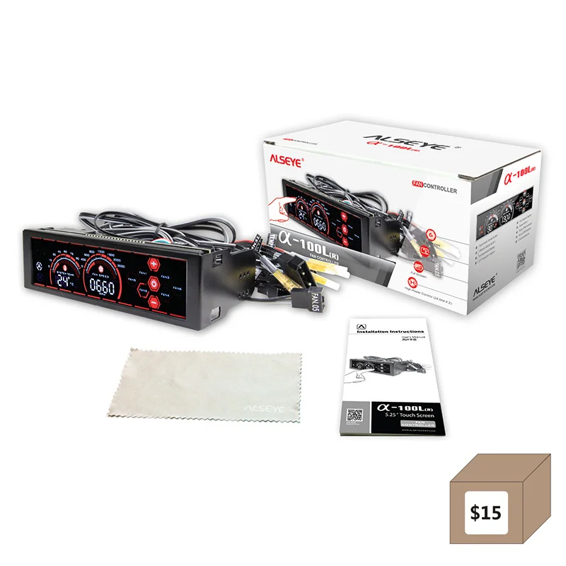 

ALSEYE a-100L(R) Fan Controller Touch Screen Computer Fan Speed Controller 6 Channels for CPU Cooler/Case Cooling Fan