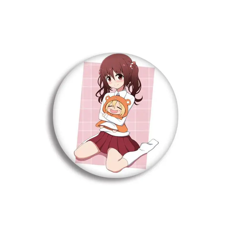 Аниме Himouto мультипликационный персонаж дома Умару броши значок Модный круглый металлический Himouto Umaru-chan Брошь булавка ювелирные изделия Выпускной подарок коллекции - Окраска металла: Золотой цвет
