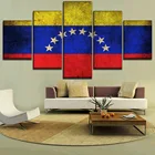 Модульная картина для домашнего декора, 5 шт., флаг Venezuela, холст, печатный постер для гостиной, рамки, современное художественное оформление