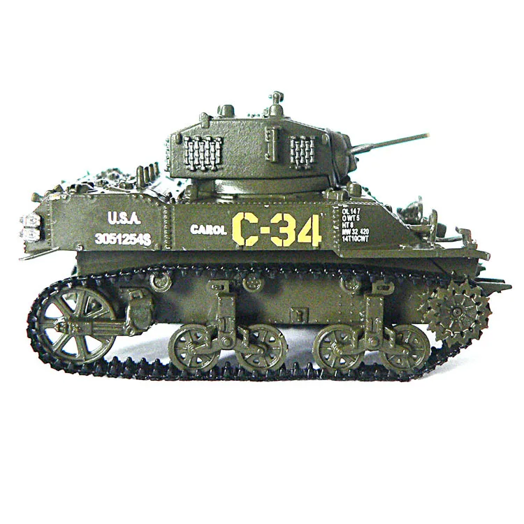 RIAN DAY 1/72 масштаб военная модель игрушки M5A1 Стюарт литья под давлением металлический Танк модель игрушки для коллекции/подарок
