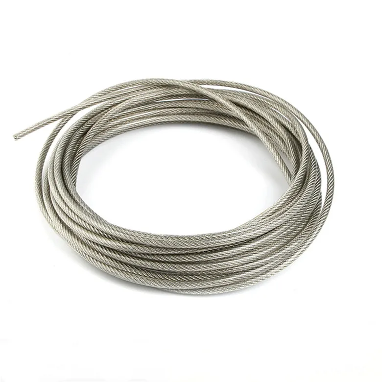 304 Stainless Steel Covered Rubber Wire Rope Clothes Drying Rope Soft Plastic Coated Steel Wire rope 100 Meters Diameter 0.6mm