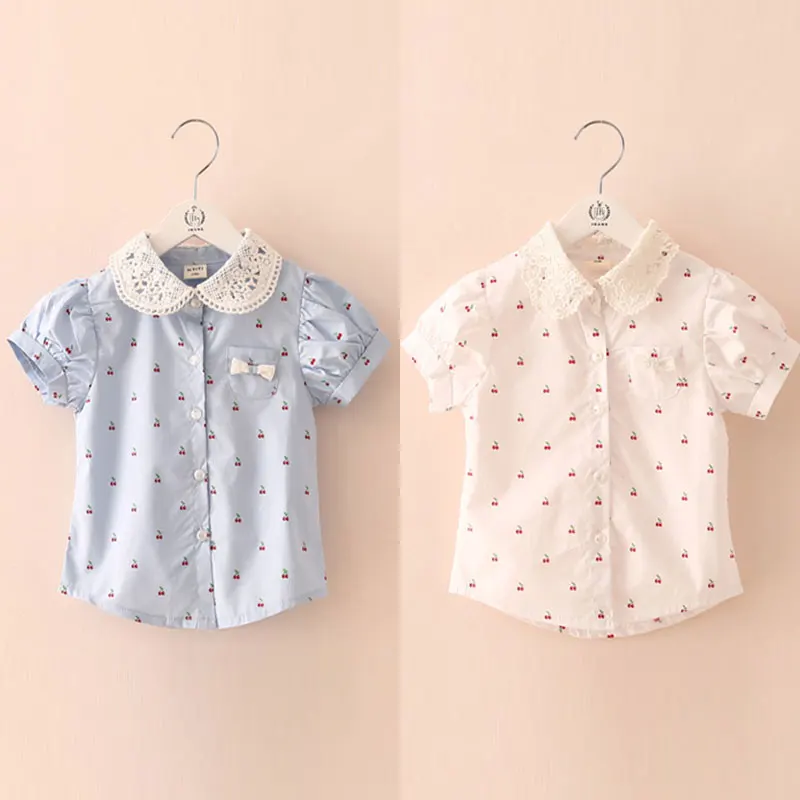 2018 Летняя женская детская блузка с коротким рукавом|child shirt|kids shirtsshirt girls kids |