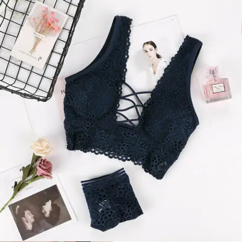 

2PCS 2019 New Fashion Underwear Set Ladies Sexy Lace Bra Adjustable Bra and Panties Set One size