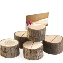 500pcs Tree stump craft place card holder Rustic style seat folder photo clip Wedding natural wooden decorate SN400 