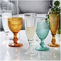 wine cup wedding champagne glass party juice goblet creative european relief diamond lead free thickened glass engraved designs