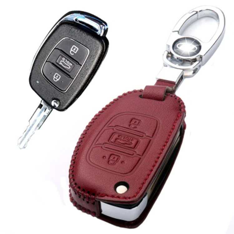 Новый кожаный чехол для ключей с 3 кнопками Hyundai Series F|leather key fob holder|key holderfob chain |