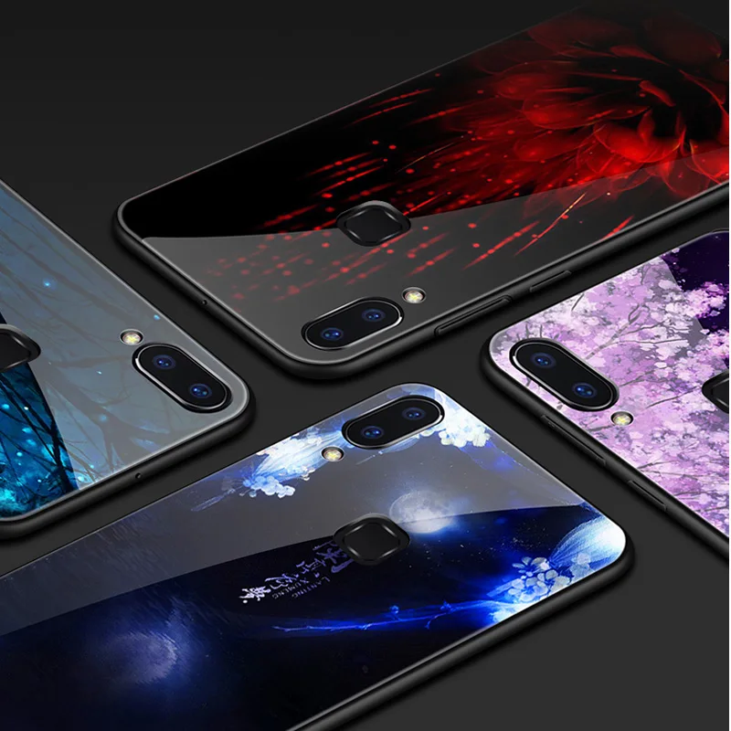 Роскошный чехол из закаленного стекла, задняя крышка для Vivo X21, экран, отпечаток пальца, TPC, мягкий чехол, закаленное стекло для Vivo X21 UD, чехол s, оболочка