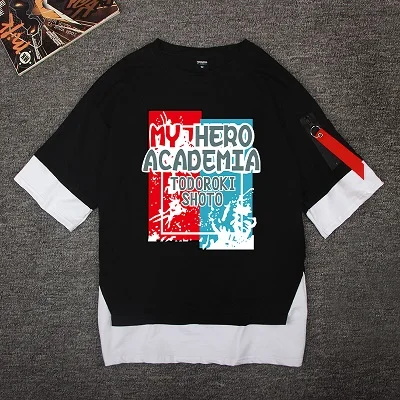 5 Футболка с надписью «Boku no Hero Academy» футболка унисекс с имитацией двух предметов с надписью «My Hero Academy» Летняя Повседневная футболка одежда для мальчиков футболки с рисунком - Цвет: 5