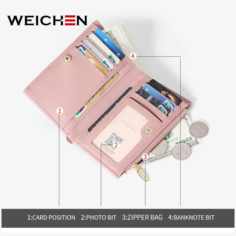 WEICHEN 2019 новинка маленькие кошельки брендовый дизайн для женщин много отделений