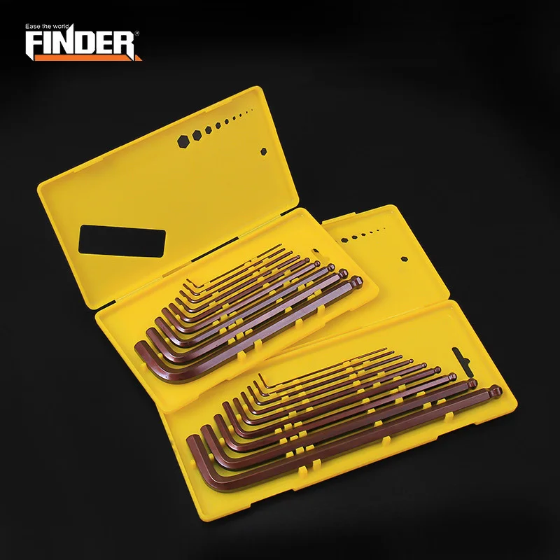 FINDER Универсальный 9 шт. S2 шестигранный ключ, дюймовый стандарт шестигранный ключ сокета шестигранные ключи, дюймовый стандарт комплект ювелирных изделий с коробкой гаечный ключ для ремонта ручных инструментов набор гараж инструменты