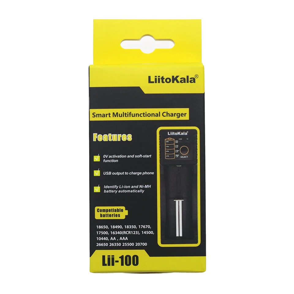 

Liitokala Lii-100 1.2V 3.7V 3.2V 3.85V AA18650 18350 26650 10440 14500 16340 21700 NiMH lithium battery e-cigarette charger