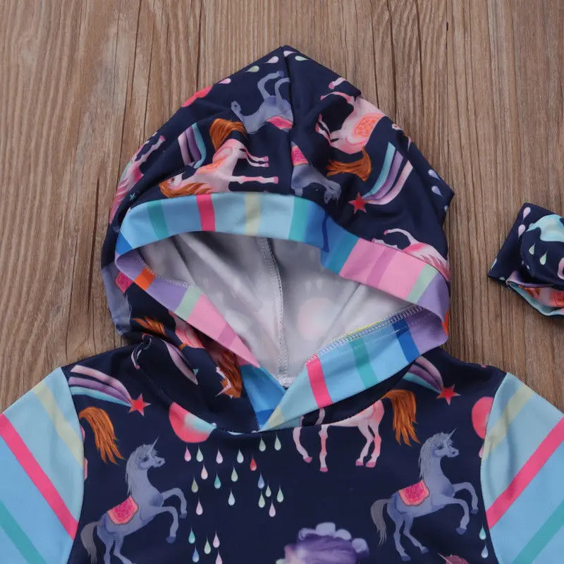 2018 милые детские цветные боди с капюшоном и полосатыми рукавами детская