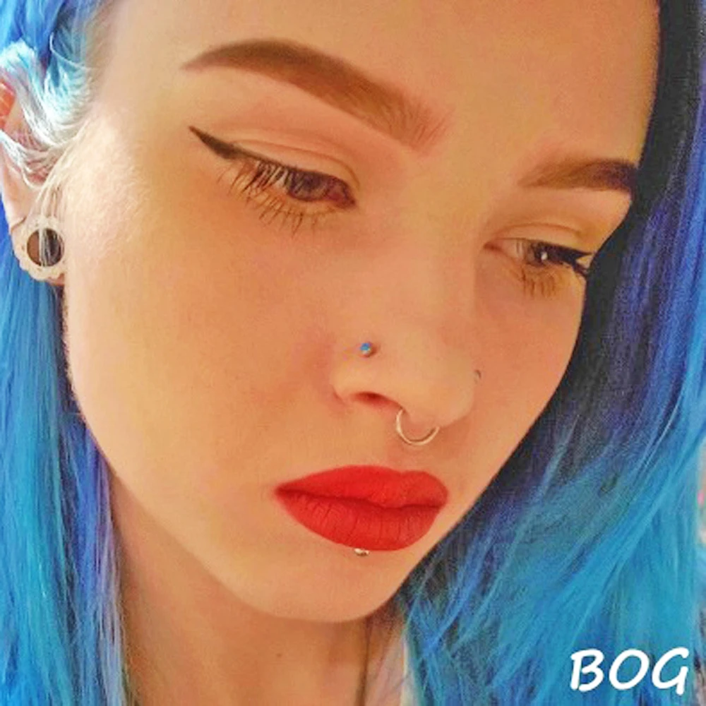 BOG-G23 титановое шарнирное сегментное кольцо для носа 16 г и 14 г ниппель кликер ушной хрящ трагус Спираль пирсинг для губ унисекс модные ювелирные изделия