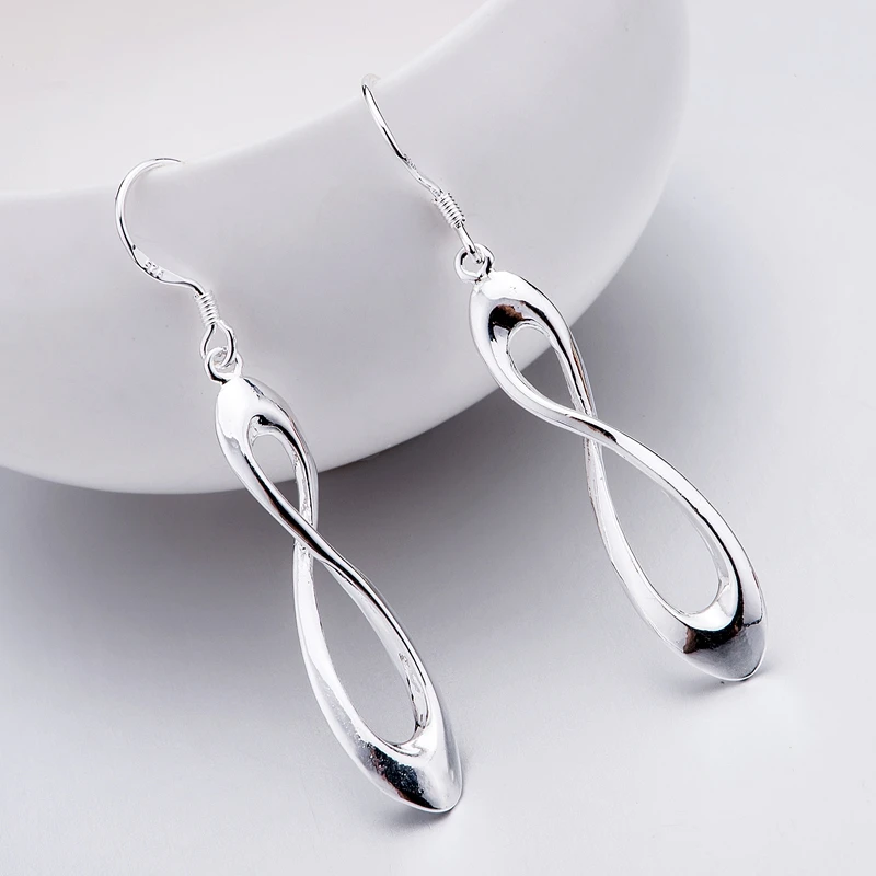 Серебряные серьги серебряные модные ювелирные изделия цифровые блестящие