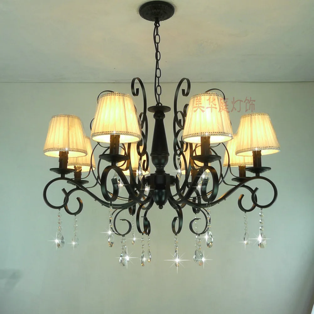 Современная хрустальная люстра в стиле кантри 110 В/220 В с абажуром E14 винтажная