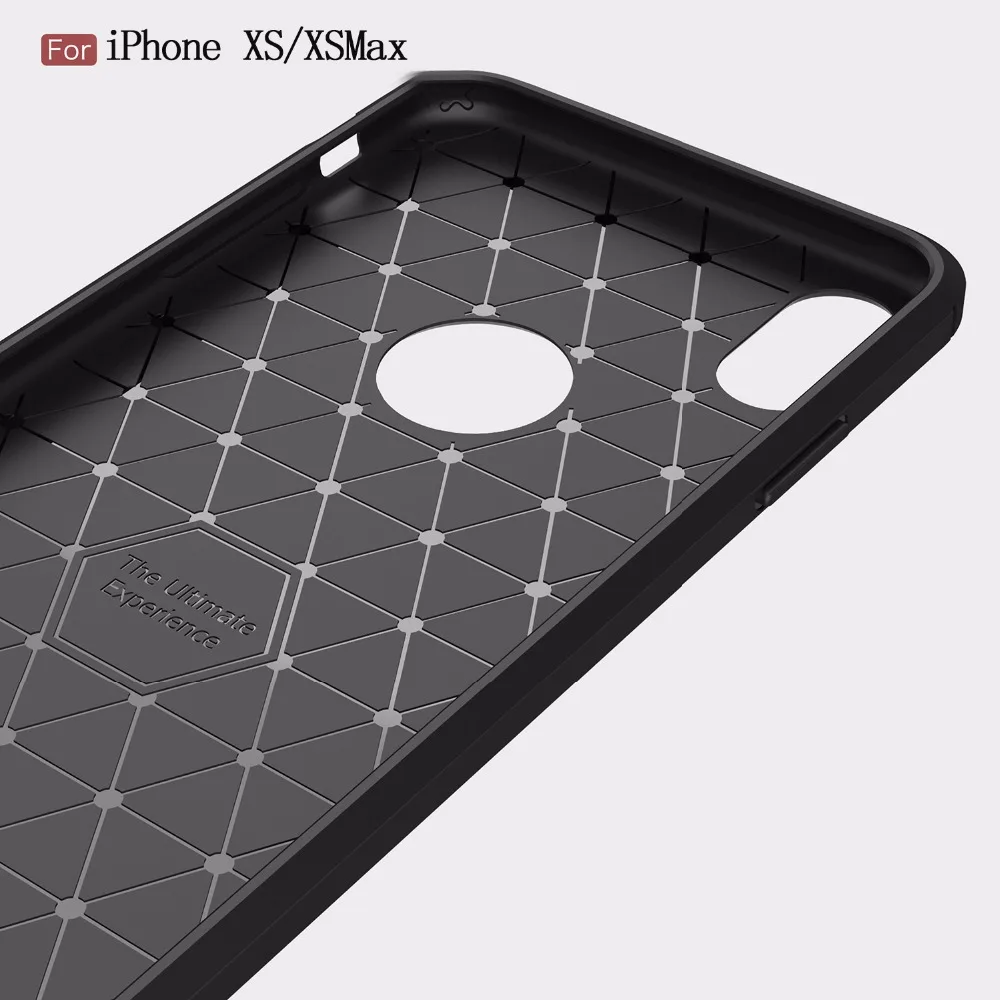 Для Apple iPhone Xs Max Мягкий силиконовый чехол TPU крышка углеродного волокна случае