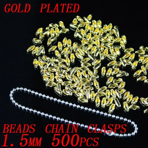 Бесплатная доставка 1 5 мм 500 шт медный материал бусины цепи застежки Шаровые Цепи