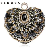 Sekusa PU модные женские туфли вечерняя сумочка; BS010 цветок из бисера маленький день сцепления вечерняя сумочка; BS010 с цепью плеча Сумки