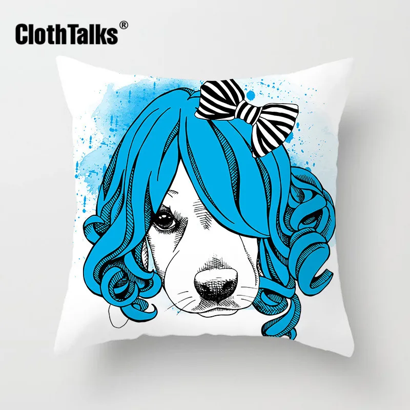 Полиэфирное волокно с мультяшным рисунком милым мопса наволочки стиль подушки