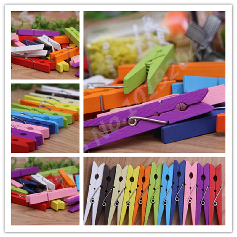 

10PC 7.2CM*1CM Big Wood Clothes Pegs Socks Mini Pins Clothespin Colorful Wooden Home Decor Photo Paper Clamp Craft Arts Clips