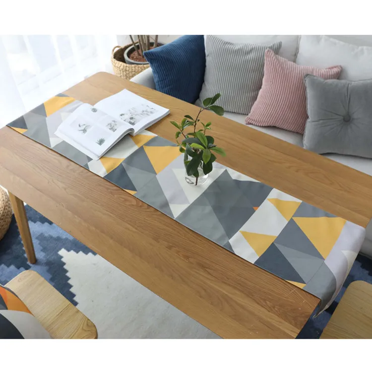 Желтый Большой Треугольник Настольная дорожка Decoracion Mesa Hogar хлопок лен Chemin De table Tafelloper вечерние украшения