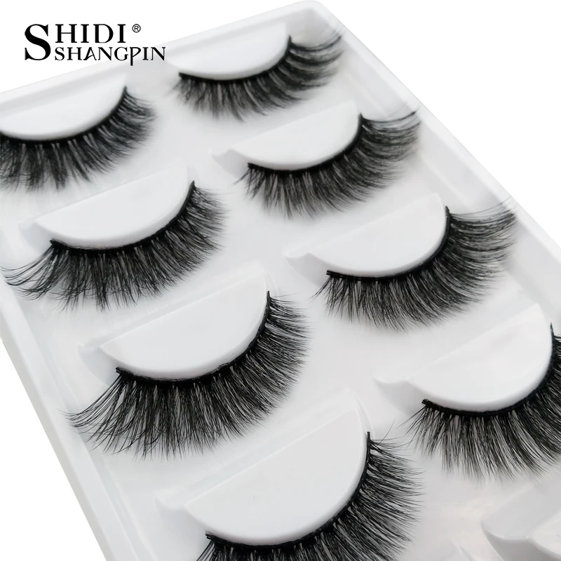 SHIDISHANGPIN 1 box mink eyelashes natural long 3d false lashes hand made makeup eyelash extension 1cm-1.5cm | Красота и здоровье