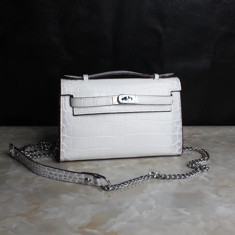 Сумки для женщин кожаная сумка из крокодиловой кожи наискось плеча Сумочка с цепочкой