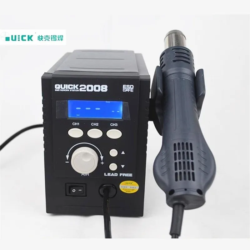 Original QUICK 2008 ESD digital display heat gun Welding blower 220V 120L/min 100 to 500 degree |