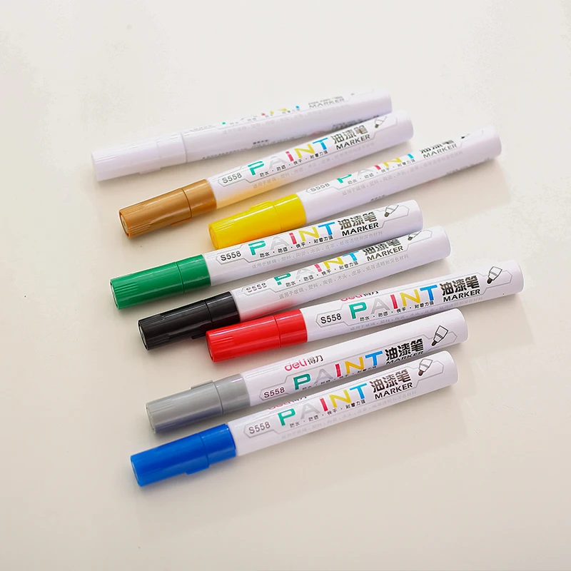 Перманентный маркер водонепроницаемый черно белый для Cd дисков металла шин