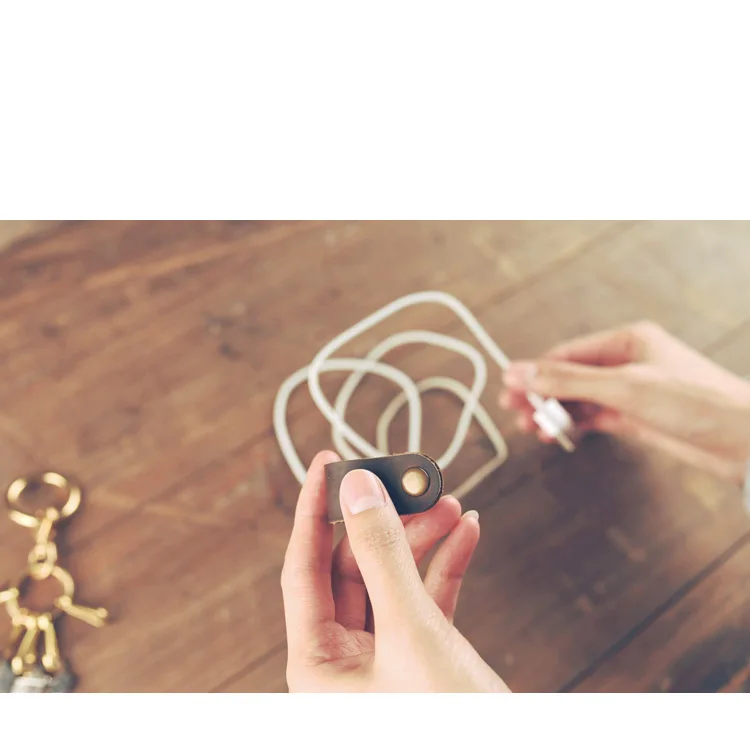 3pcs Split Leather Unisex Vintage Creative Clip Simple Key Ring Cables For Micro USB Cable Charger Data Cords Line | Багаж и сумки