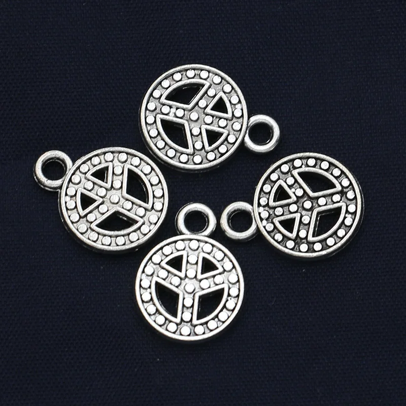 Подвеска &quotзнак мира&quot античные посеребренные Подвески для изготовления