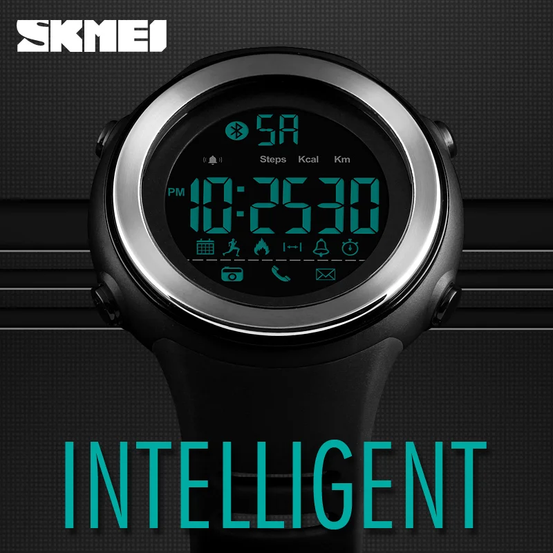 SKMEI Bluetooth умные спортивные часы мужские модные цифровые шагомер калорий