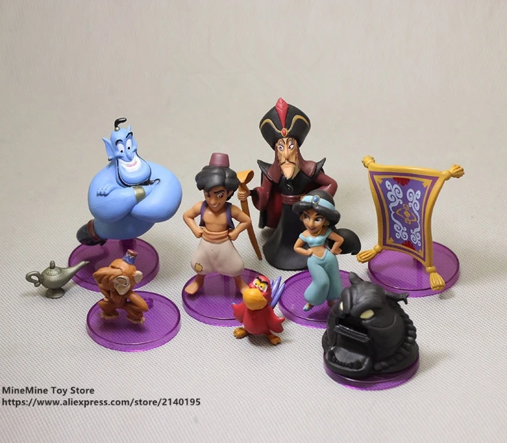 Disney Алладин Принцесса Жасмин 4-9 см 8 шт./компл. фигурку аниме мини украшение ПВХ