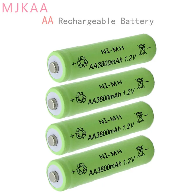 8 шт. Ni-MH 1,2 V 3800mAh Зеленый AA перезаряжаемый никель-металл-гидридный аккумулятор 14 мм* 50 мм