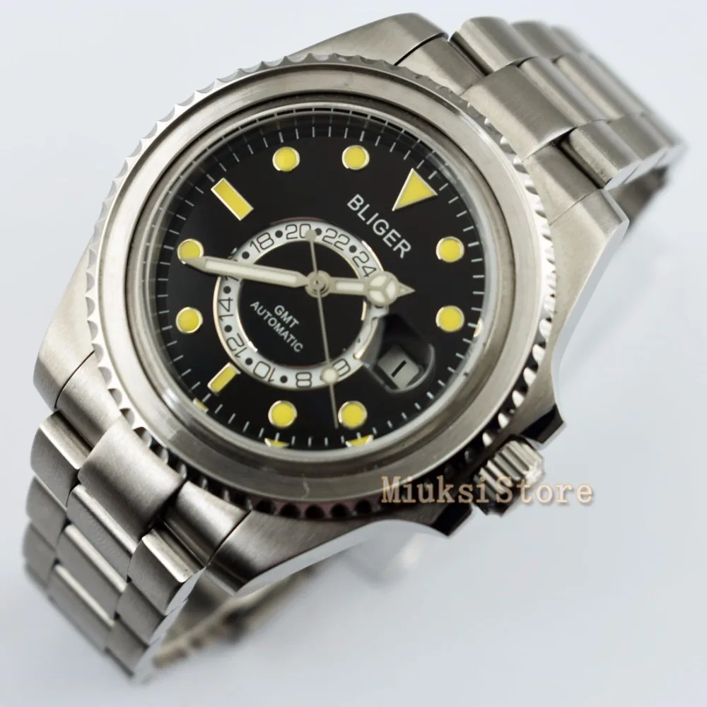 43 мм черный D'origine montre mode pour мужской верх marque automatique multifoncments homme календириор
