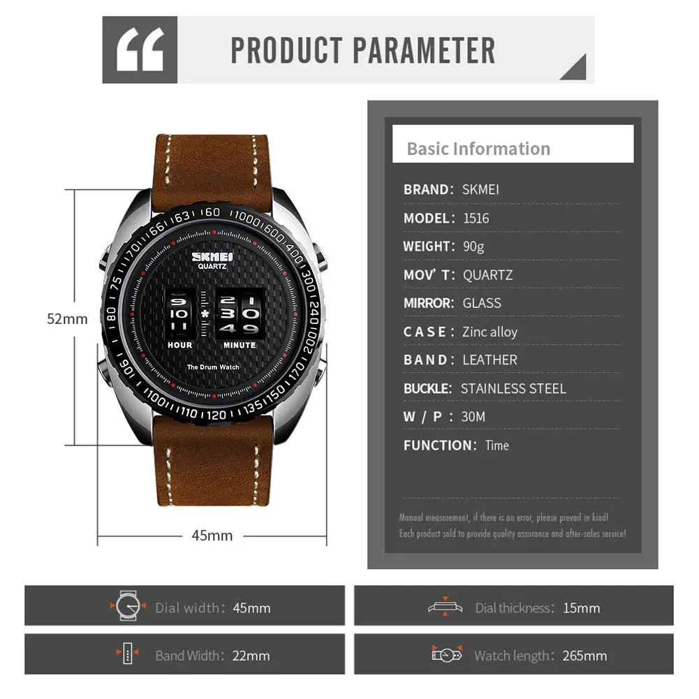 Простые точные кварцевые часы мужские с ремешком 30 метров водонепроницаемые