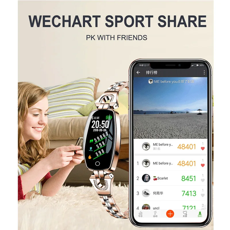 Женские Смарт часы с пульсометром и шагомером|Женские часы-браслеты| |